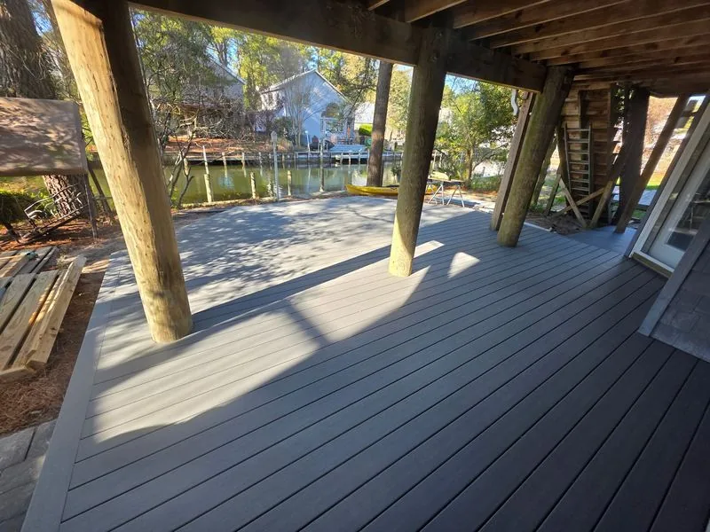 Waterfront composite deck installation Sussex County